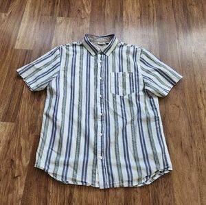 Vans Short Sleeve Button Down Casual Striped Shirt Size M